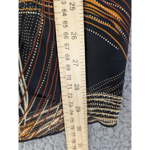 Dressbarn Tunic 3X Boho Ornate Peasant Top Bell Sleeve Brown Flowy Regencycore - Picture 11 of 14